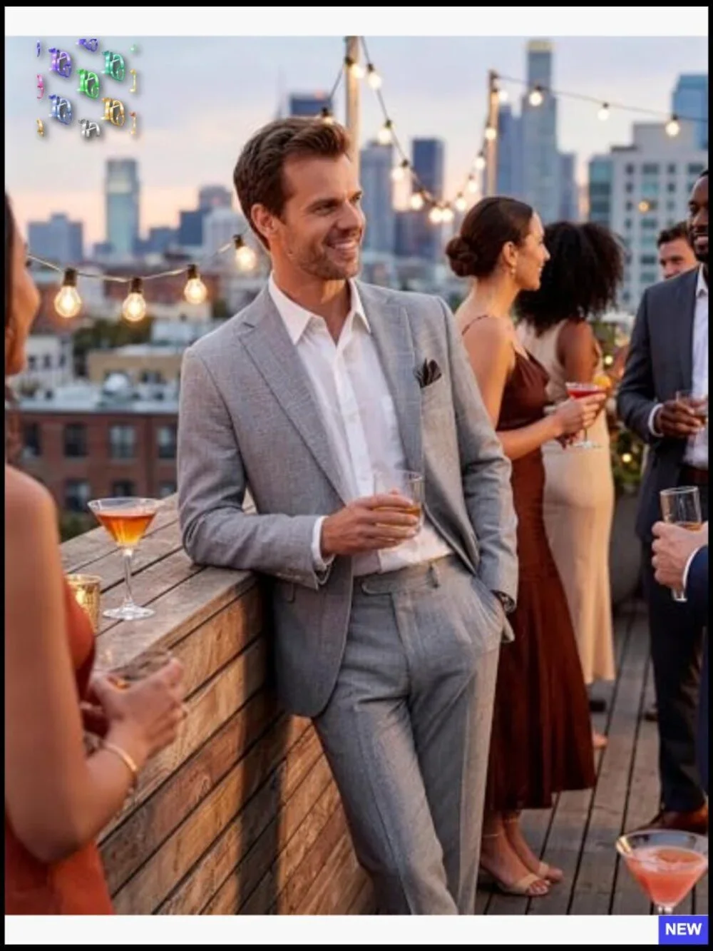 Slim Fit Two Piece Suit Set Formal Business Blazer Vest Pants Classic
